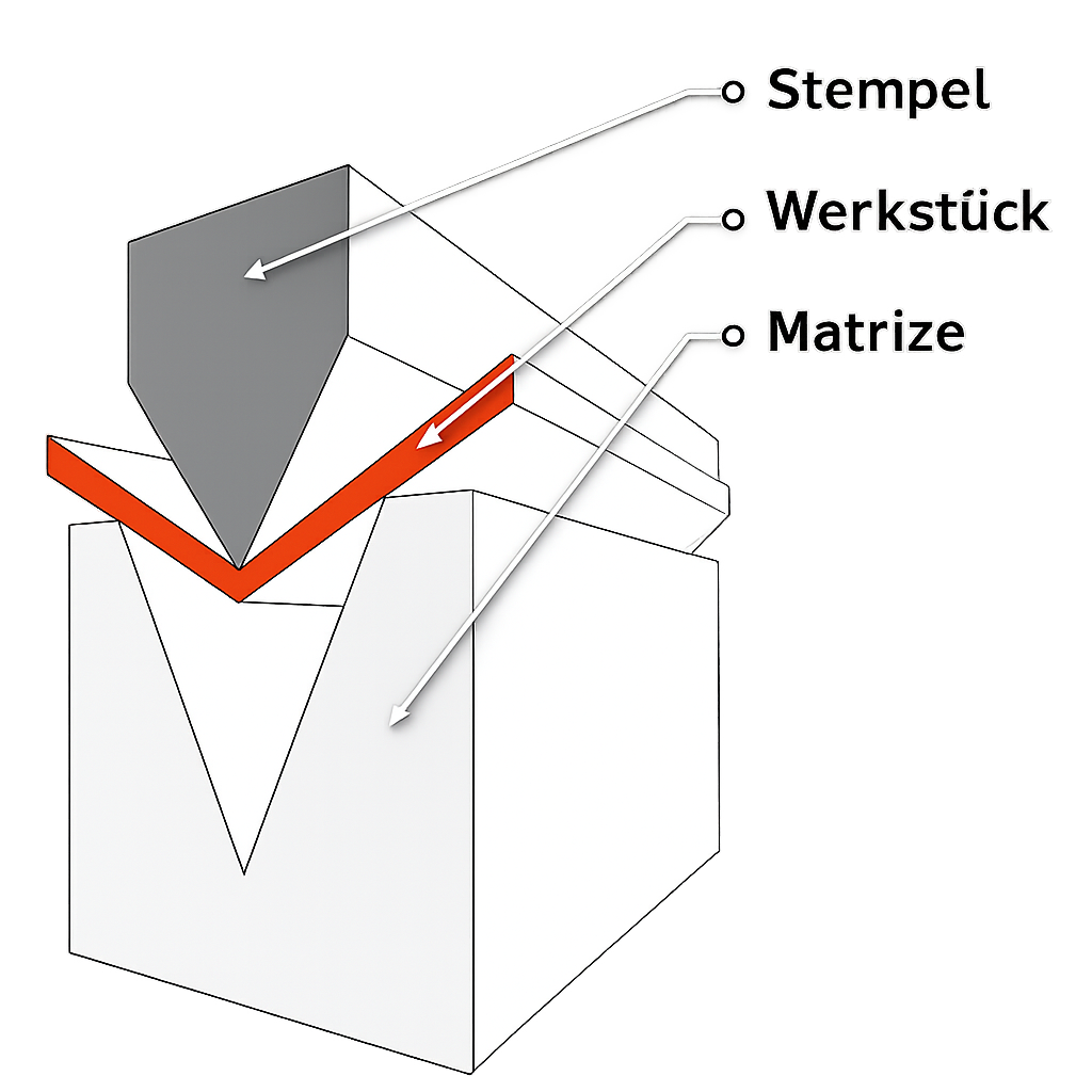 Technische Darstellung CNC-Abkanten